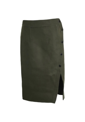 SANDRO side-button pencil midi skirt - Green