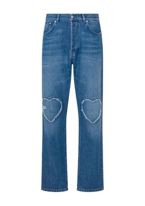 Moschino heart-cutout cotton jeans - Blue