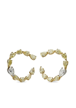 Jewels Aficionado 18kt yellow gold diamond hoop earrings