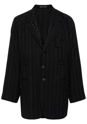 Yohji Yamamoto pinstriped single-breasted blazer - Black