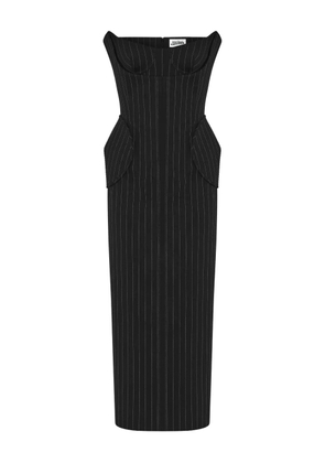 Jean Paul Gaultier pinstripe midi dress - Black