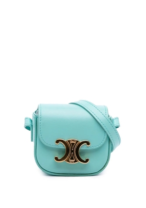 Celine Pre-Owned 2021 Leather Triomphe AirPods Case with Strap crossbody bag - Blue