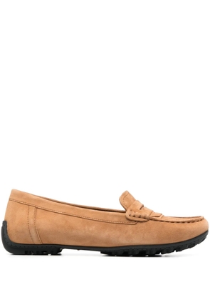Geox panelled-design suede loafers - Brown