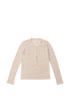 Fortela Coralie button long-sleeve T-shirt - Neutrals