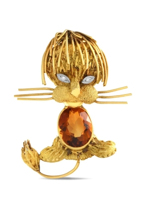 HStern 18K yellow gold Lion diamond and citrine brooch