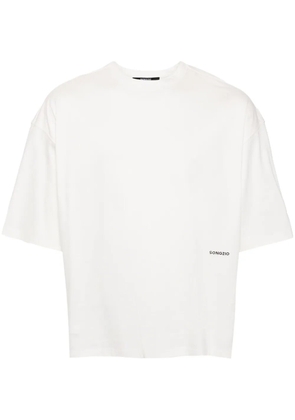SONGZIO logo-embroidered panel-detail T-shirt - White