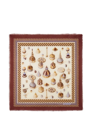 Ferragamo Geometrical Renaissance print scarf - Neutrals