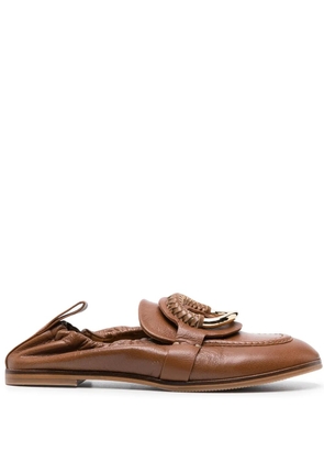 See by Chloé ring-detail leather loafers - Brown