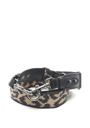 Christian Dior Pre-Owned 2020s leopard-embroidered shoulder strap - Black