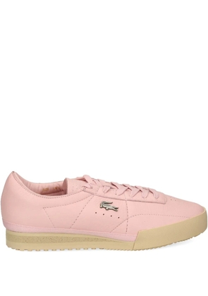 Lacoste logo-plaque leather sneakers - Pink