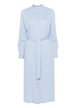 Harris Wharf London seersucker belted midi dress - Blue