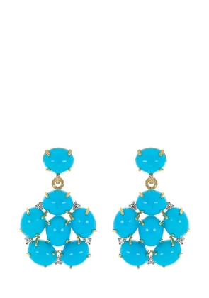 Irene Neuwirth 18kt yellow gold Kingman turquoise diamond drop earrings