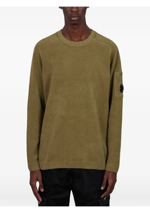 C.P. Company crew-neck sleeve-detail sweater - Green