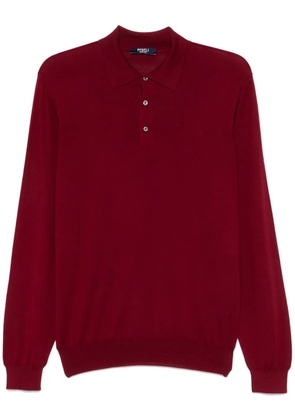 Fedeli fine-knit polo shirt - Red