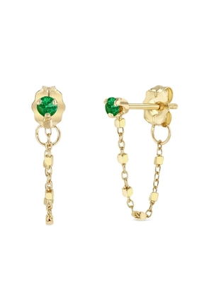 Zoë Chicco 14K yellow gold emerald chain earrings
