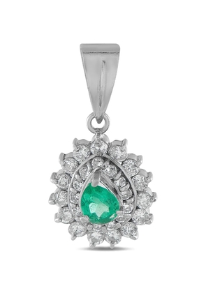 LB Exclusive diamond emerald pendant - Silver