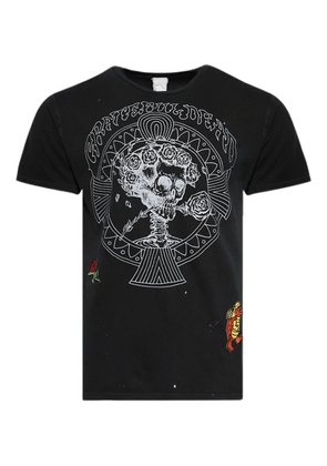MadeWorn skull-rose patched T-shirt - Black