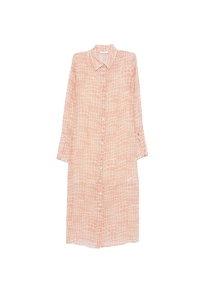 Patrizia Pepe croco-print midi shirt dress - Pink