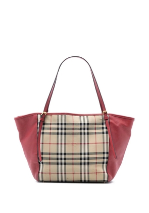 Burberry Pre-Owned 2000-2017 Small Haymarket Check Canvas and Leather Canterbury tote bag - Brown