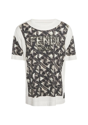Fendi Pre-Owned printed cotton T-shirt - White