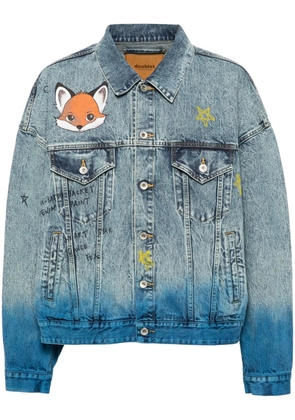 Doublet anime hand-printing denim jacket - Blue