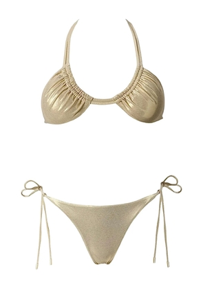 SOFIA ERHAN halter-neck tie-side bikini - Neutrals
