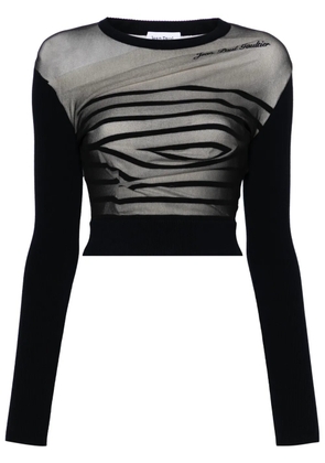 Jean Paul Gaultier Marinère layered cropped jumper - Black