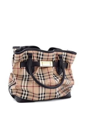 Burberry Pre-Owned Golderton Haymarket Coated Canvas Medium tote bag - Neutrals