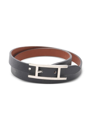 Hermès Pre-Owned 2010s Api 3 long leather bracelet - Black