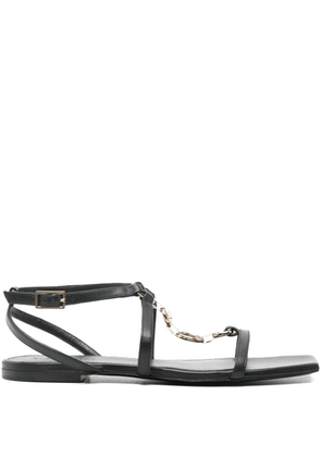 Lanvin Pre-Owned chain link detail sandals - Black