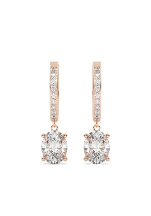 Tilla 14kt rose gold oval earrings - Pink