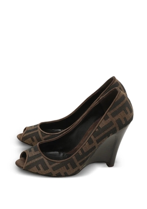 Fendi Pre-Owned Zucca wedge pumps - Brown