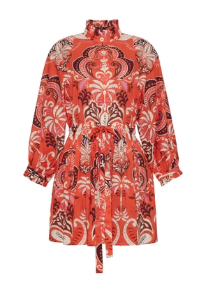 Cara Cara Beatrice ruffled-collar mini dress - Orange