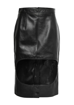 Burberry Pre-Owned cut-out leather pencil skirt - Black