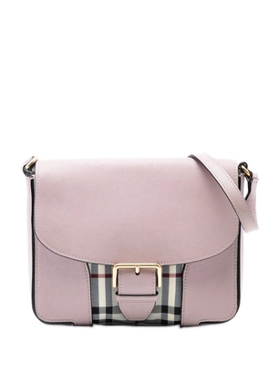 Burberry Pre-Owned 2017-2025 Small Haymarket Check Trimmed Leather Dickens crossbody bag - Pink