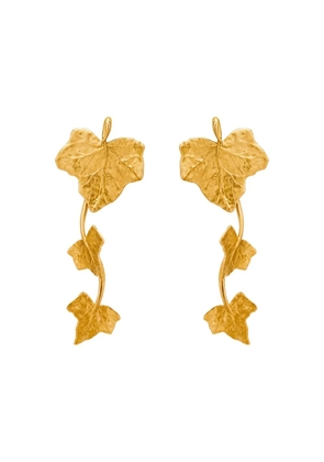 Oscar de la Renta Ivy Vine leaf drop earrings - Gold