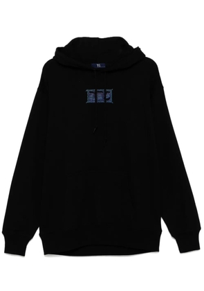 Y's graphic-print hoodie - Black