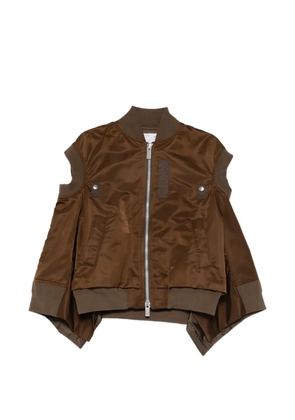 sacai cut-out zipped bomber gilet - Brown
