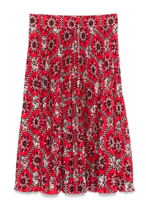 Valentino Garavani Pre-Owned 2000s floral-print pleated skirt - Red