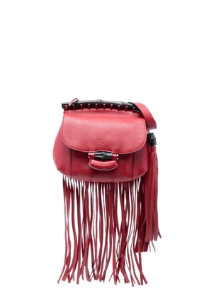 Gucci Pre-Owned 2016-2025 Small Leather Bamboo Nouveau Fringe crossbody bag - Red