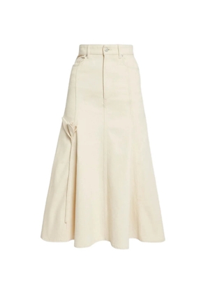 ERDEM flared button-fastening midi skirt - Neutrals