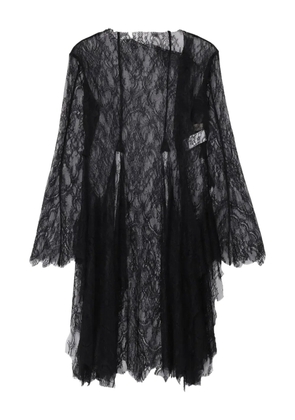 Yohji Yamamoto lace long-sleeve blouse - Black