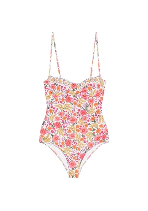 FARM Rio floral-print swimsuit - White