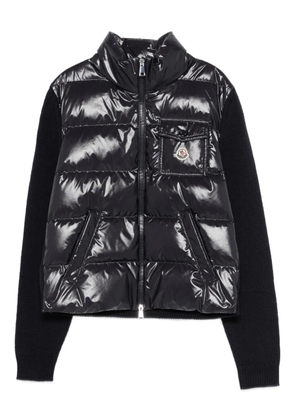 Moncler padded knitted-panels jacket - Blue