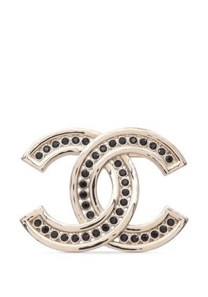 CHANEL Pre-Owned 2023 CC Gold Plated Rhinestone Brooch costume brooch