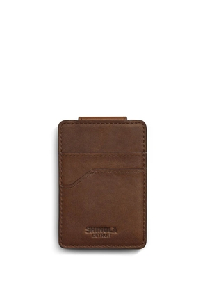 Shinola Navigator magnetic money-clip card holder - Brown
