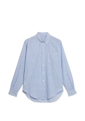 Fortela King micro-check chest-pocket shirt - Blue