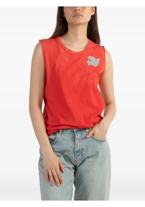 FreeCity cutoff motif tank-top - Red