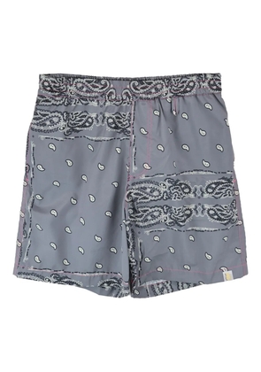 THE WORLD IS YOURS paisley-print swim shorts - Grey