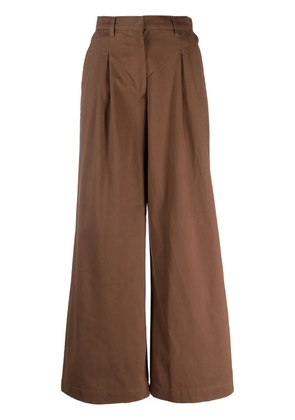 PINKO wide-leg cotton trousers - Brown